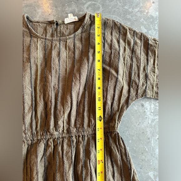 SOLD- Orange Creek Cotton/Linen Blend Textured Striped Dress Size S - Picture 9 of 12